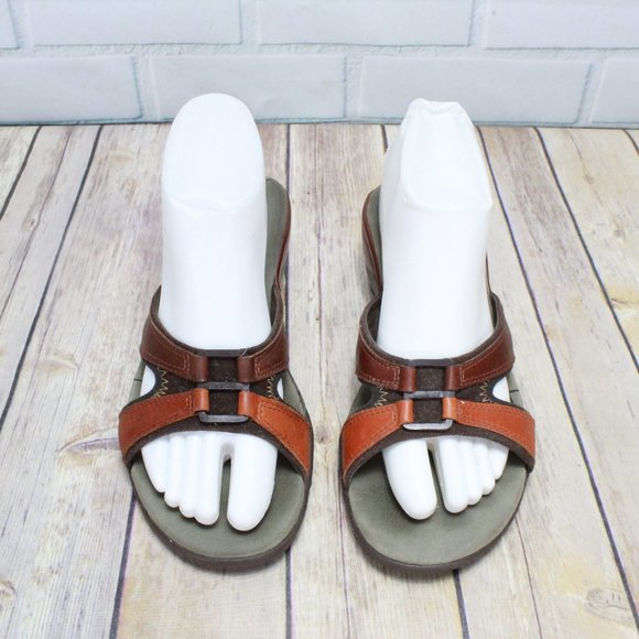 Merrell Dewberry Brown Leather Slip-On Comfort Performance Sandals US 8 - Picture 4 of 8